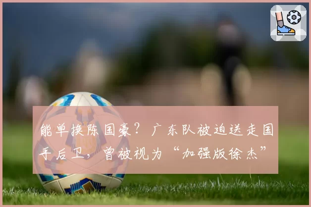 能单换陈国豪？广东队被迫送走国手后卫，曾被视为“加强版徐杰”